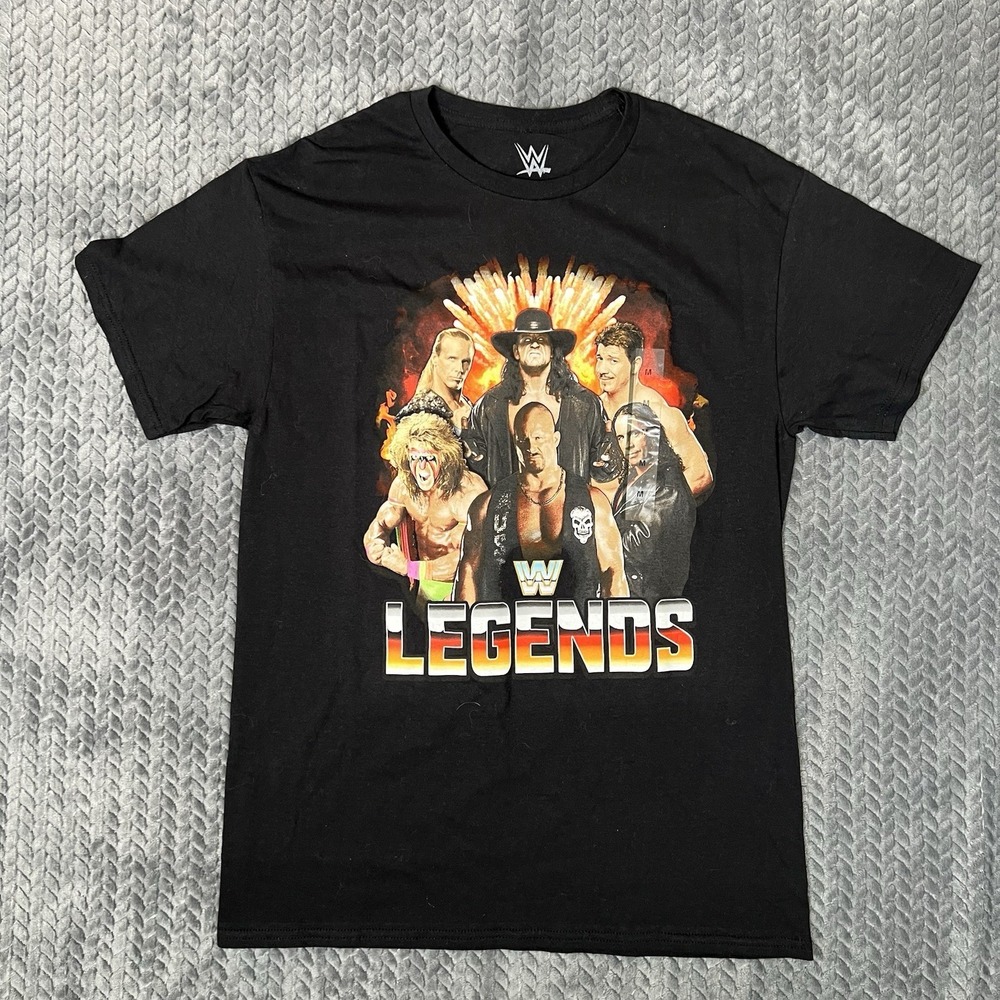 WWE Legends Black T-Shirt Mens Medium 100% Cotton Officially Licensed New